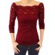 Women T-shirt, solid color strapless, lace