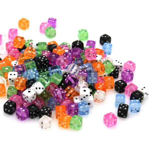 Beads Unlimited colored dice beads 6mm 40 pack