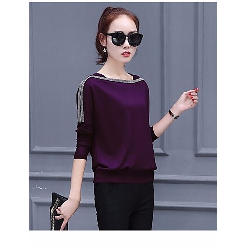 Female casual T-shirt, solid color