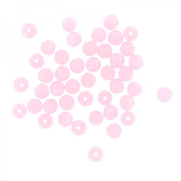 Crystal faceted round beads pink solid
