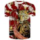 Men daily basic, stylish T-shirt, animal print round neck, short sleeves,