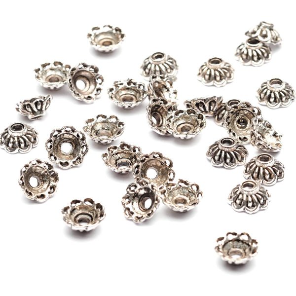 Pearl unlimited silver bead cap flat southern star 10 mm 50 bags