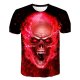 Men Daily Basic, Fashion T-Shirt, Color Block, 3D, Skull Printed Round Collar, Short Sleeve