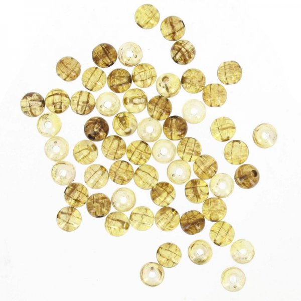 Transparent amber plastic brush beads