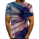 Men everyday fashion, exaggerated T-shirt, color matching, 3D, patterned print round neck lamp, short sleeve