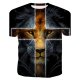 Men cotton T-shirt, animal print round neck