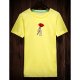 Men daily basic T-shirt, floral round neck, short sleeves