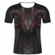 Men activities, party casual fashion, exaggerated cotton T-shirt, stripes, 3D, animal print round neck