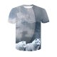 Men daily clothing basic large size T-shirt, 3D, animal print round neck, short sleeves