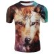 Men casual everyday wear basic t-shirt, 3D, animal print round neck, short sleeves