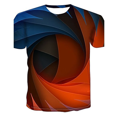 Men Daily T-Shirt, 3D Round Neck, Short Sleeve