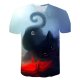 Men daily exaggerated large size T-shirt, 3D, animal print round neck, short sleeves