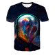 Men daily wear slim T-shirt, graphic round neck, short sleeves