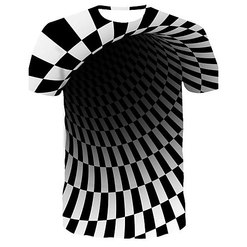 Men everyday fashion, punk gothic T-shirt, color matching, patterned print crew neck, short sleeves