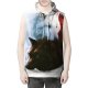 Male sports vest basic, animal hooded, sleeveless