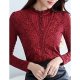 Women go out to the large size cotton shirt, solid color solid color, lace