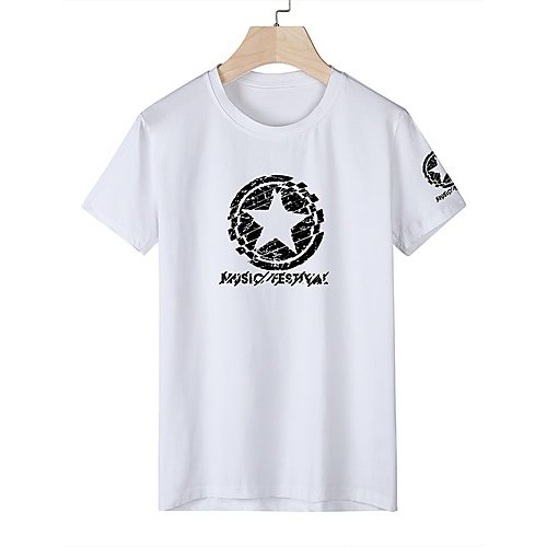 Men sports and leisure basic, stylish cotton T-shirt, graphic print round neck, short sleeves