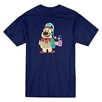 Christmas approval polar bear cup of hot chocolate man navy T-shirt