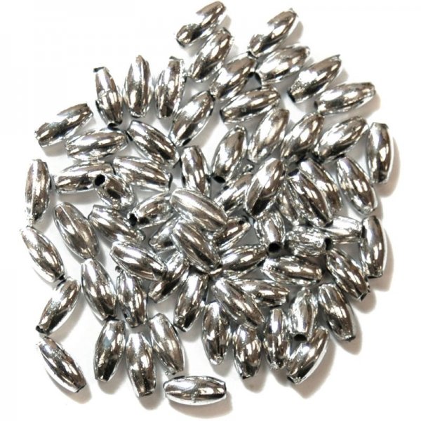 Silver oval beads beads 3mm x6 mm 7 g