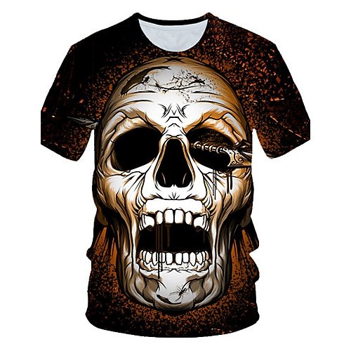 Men daily basic T-shirt, 3D round neck, short sleeves