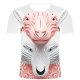 Men activities, party casual chic, cotton t-shirt, stripes, 3D, animal print round neck