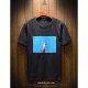 Men daily casual basic cotton T-shirt, graphic print round neck, short sleeves