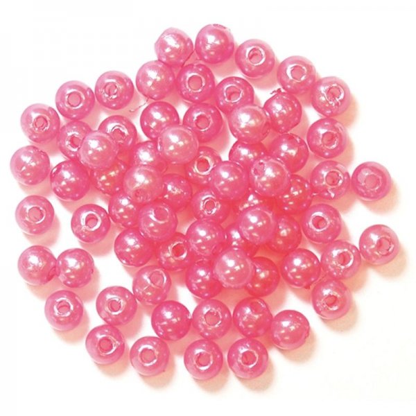 Pink pearl beads 4 mm 7 g