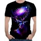 Men cotton T-shirt, Galaxy, 3D, animal print round neck