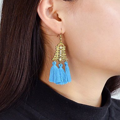 Synthetic tourmaline pendant earrings fringed turtle female tassel earrings jewelry, everyday