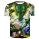 Men go out to relax, daily rock, punk and gothic big size T-shirt, 3D, animal, printed crew neck, short sleeves