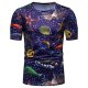 Men casual, daily sports and leisure basic, fashion T-shirt, 3D, animal print round neck, short sleeves