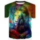 Men casual, daily basic, exaggerated large size T-shirt, 3D, graphics, animal print round neck, short sleeves