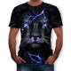 Men T-shirt, 3D, animal print round neck