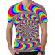 Men daily large size T-shirt, 3D, printed round neck, short sleeves