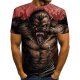 Men everyday fashion, exaggerated T-shirt, color block, 3D, animal print round neck, short sleeves