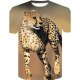 Men Large Size Cotton Slim T-Shirt, Animal Printed Round Neck