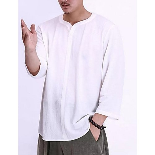 Men casual basic T-shirt, solid color