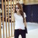 Women short - sleeved T-shirt - Women with tight Slim and Slim White