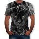 Men T-shirt, 3D, animal print round neck