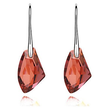 Women Crystal long earrings, rhinestones red, green, blue